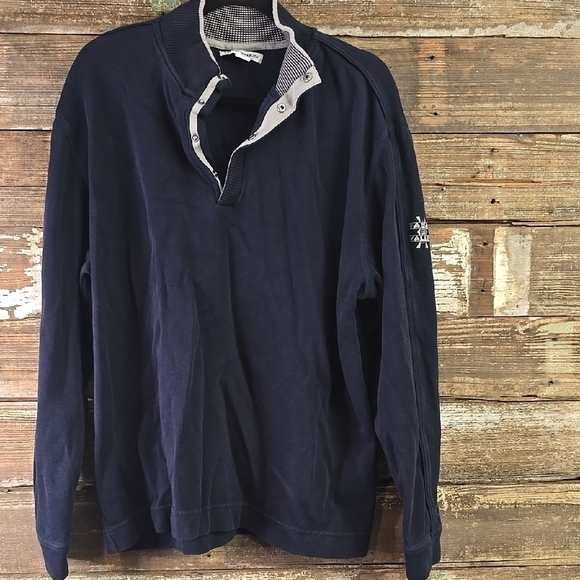 Cutter & Buck Navy Blue Pullover with Embroidered Sleeve, Men's Size L - Picture 2 of 5